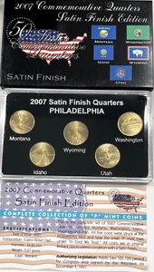2007 P Commemorative State Quarters, Satin Finish - 5 Coins - Toning! - Picture 1 of 3