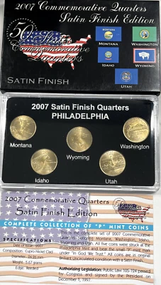 2007 P Commemorative State Quarters, Satin Finish - 5 Coins - Toning! - Image 1 of 3
