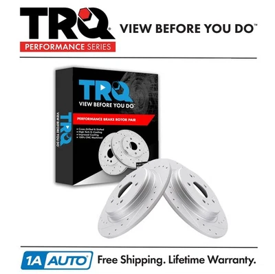 TRQ Rear Brake Rotors Set For 2015-2020 Acura TLX 2017-2022 Honda CR-V - Image 1 of 4