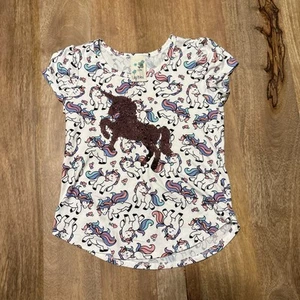 Girls Lily Bleu Flip Sequin Unicorn Short Sleeve Shirt Size 6x - Picture 1 of 5