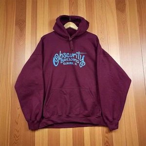 Obscurity Brewing Bier Hoodie Herren 2XL weinrot goldenes Etikett - Bild 1 von 16