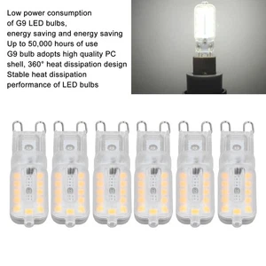 (Natural White 110-140V)6pcs G9 LED Bulb 5W Transparent Cover 22LED Dimmable G9 - Picture 1 of 24