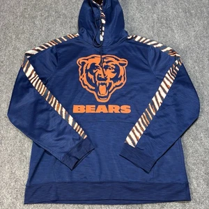 Chicago Bears NFL Team Apparel Hooded Sweatshirt Blue Pockets Men’s XL Dri Fit - Picture 1 of 8