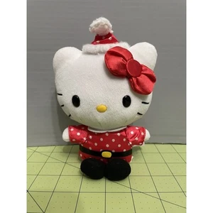SanRio Hello Kitty Natale Babbo Natale Cappello Peluche Peluche Rosso Pois Outfit - Foto 1 di 8