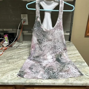 Lululemon Cool Racerback- Sugar Crush Size 4 Light Pink/ Gray Tank Top - Picture 1 of 7