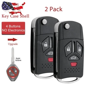 2 For 2007 - 2012 Mitsubishi Eclipse Galant Flip Remote Key Fob Case Shell 4Btn - Bild 1 von 7