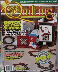 VTG Dec 1993 QUICK & EASY QUILTING Christmas Quilt Patterns Stocking Log Cabin - Picture 1 of 6