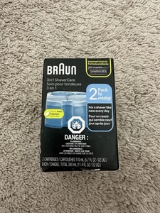 New Sealed Braun 3in1 ShaverCare Shaver Care 3-in-1 2-Pack Lemon Fresh Cartridge - Picture 1 of 6