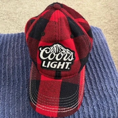 Chapéu estilo beisebol xadrez vermelho claro Coors, boné Strapback tamanho único - Imagem 1 de 4