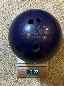 Brunswick "AXIS" Blue Bowling Ball - 8 lbs-2.2 ozs - Drilled - Picture 1 of 10