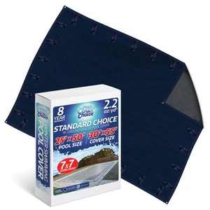 Pool Cover Choice 25'x50' Rectangle In Ground Standard Pool Cover Navy Blue - Picture 1 of 3