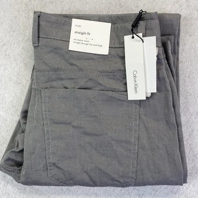 Calvin Klein Pants Mens 31x32 Gray Straight Fit 100% Cotton Chino New With Tags - Image 1 of 4