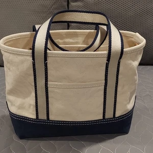 J. Crew Montauk Tote White Navy Cotton Crossbody Purse Handbag NO STRAP - Picture 1 of 18
