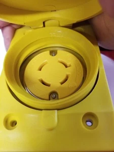 Legrand WIRING DEVICE 69W77 Watertight Locking Receptacle - 30A 0A 600V Yellow b - Picture 1 of 4