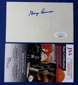 GEORGE CONNOR SIGNED 3x5 INDEX CARD Chicago Bears & Notre Dame ~ JSA QQ93630 - Picture 1 of 2
