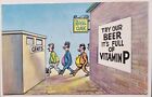 Vintage Postkarte Comic Humorvolle Herren Toilette Bier Voll Mit Vitamin P Royal