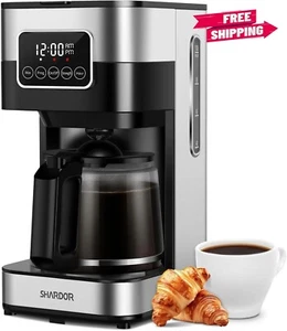 10-Cup Programmable Coffee Maker, Regular & Strong Brew Drip Coffee Machine for - Picture 1 of 8