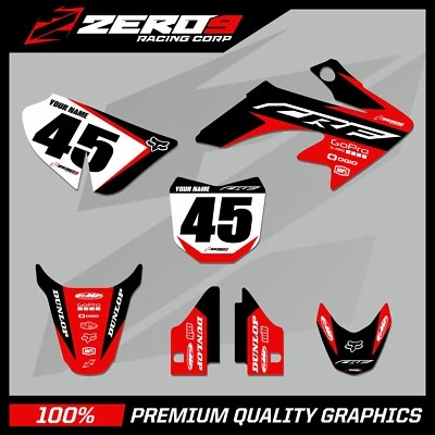 ZERONINE MX HONDA CRF 50 MOTOCROSS GRAFICA MX KIT DECALCOMANIE GRAFICHE ACE BLK/ROSSO
