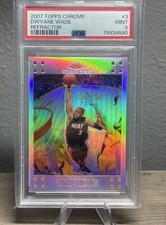 2007-08 Topps Chrome Dwyane Wade Refractor /999  #3 PSA 9 Heat