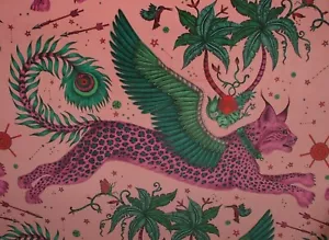 Emma J Shipley Luchs Koralle Samt Designer Stoff Vorhang Polster Verwendung - Bild 1 von 23