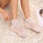 Lace Breathable Ruffle Sock - Hollow Mesh Boat Socks Women Footwear Accessory 1P