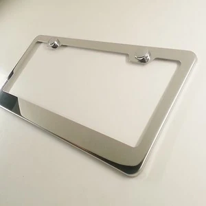 Holder Cadillac Porsche Maserati Lexus Chrome Stainless Steel Tag License Frame  - Picture 1 of 12