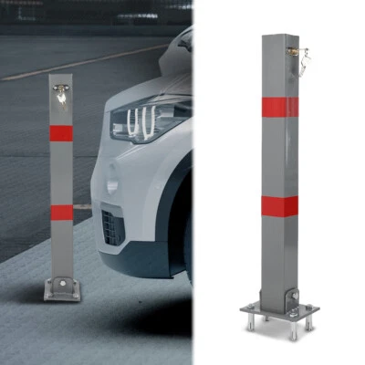 Square Heavy Duty Foldable Bolt Down Security Parking Post Bollard Driveway - Image 1 of 4