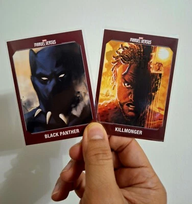 BLACK PANTHER vs KILLMONGER 2021-2022 Marvel Versus Panini Trading Cards~ NM - Image 1 of 2