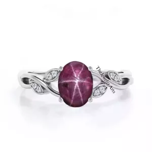 Lindy Star Ring, Star Ruby Ring, Ruby Star Ring, July Birthstone Ring - Picture 1 of 4