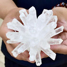 349G Natural Clear White Quartz Hand Carved Crystal  Flower Reiki Decoration