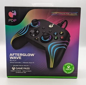 New PDP Afterglow Wave LED Black Controller 049-024 for Xbox Series X|S & One - Picture 1 of 5