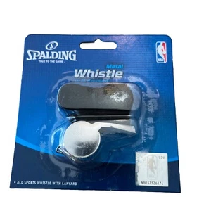 Spalding NBA Metal All Sports Whistle With Black Lanyard One Size Model 83095 - Picture 1 of 8