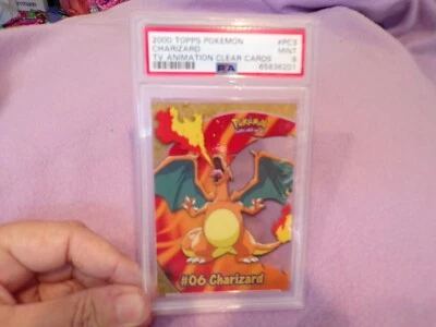 Awesome 2000 TOPPS Pokémon PC3 CHARIZARD Clear Vinyl Card Gem Mint 9 PSA Graded - Image 1 of 4