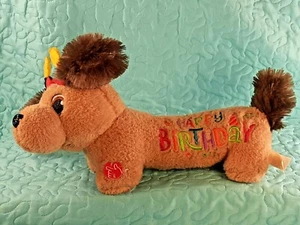 HAPPY BIRTHDAY DOG Animated Plush Barks, Sings, Ears Flap, Candles Light Up, 16" - Picture 1 of 12