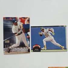 Rickey Henderson 2000 SkyBox #84 & 1992 Stadium Club #750 (2)