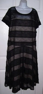 Women's Plus Size 1X Black Lace Dress Long Lined Short Sleeves 16W New  - Image 1 of 4