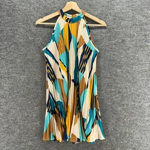 SheIn Dress Girls 11-12Y Beige Geometric Shift Midi Sleeveless Crew Neck Casual - Picture 1 of 7