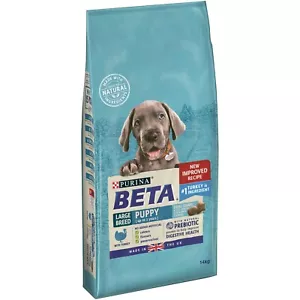 More details for purina beta puppy large breed complete dry dog food with turkey 14kg