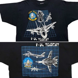 F-14 TOMCAT TOP GUN Anytime Baby Vintage 1987 Military Aircraft L Black T-Shirt - Picture 1 of 13