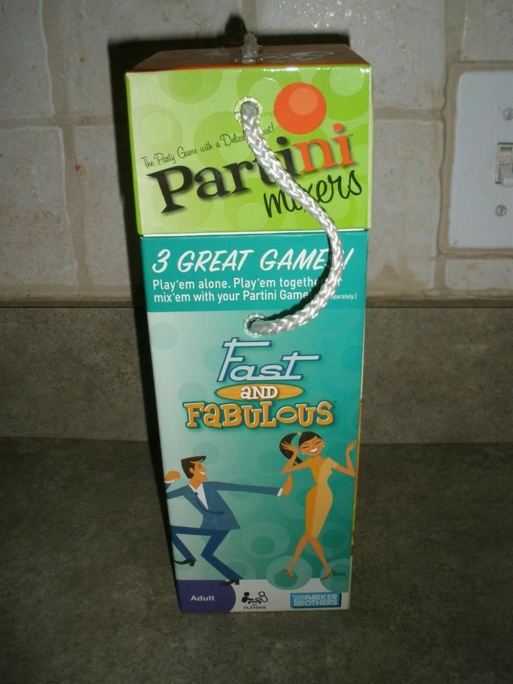 NEW 2009 Partini Mixers Fast & Fabulous Parker Brothers opened but sealed inside - Image 1 of 3