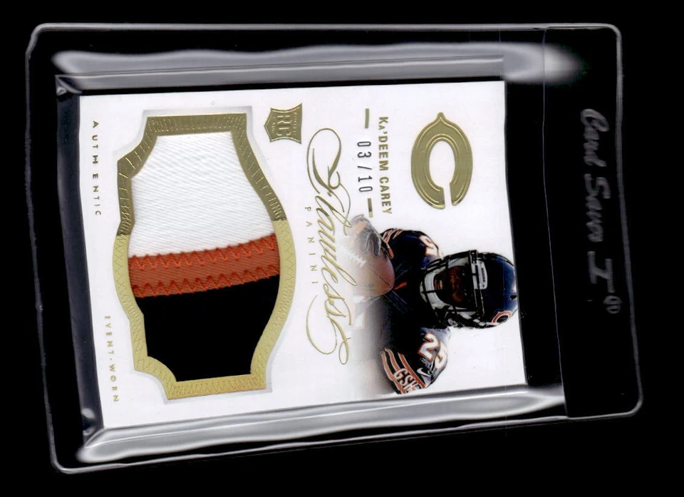 2014 Panini Flawless Rookie Patches Gold #34 Ka'Deem Carey Jersey /10 EXACT SCAN - Image 1 of 2