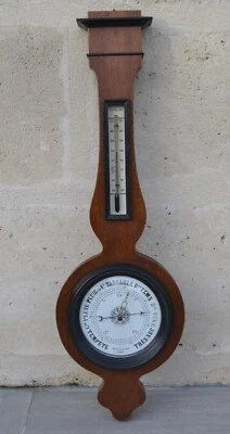 ancien et grand BAROMETRE et THERMOMETRE par René DAUCHEZ - 19ème siècle - Photo 1/4