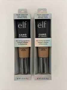 2 Pack E.L.F. ELF Camo CC Color Correcting Cream TAN 450 N 1.05 Oz Exp 08/22 - Picture 1 of 7