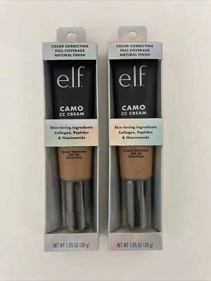 2 Pack E.L.F. ELF Camo CC Color Correcting Cream TAN 450 N 1.05 Oz Exp 08/22 - Image 1 of 4