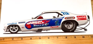 Extra Large Don THE SNAKE Prudhomme White Snake II 1971 Cuda Hot Wheels Decal - Picture 1 of 1
