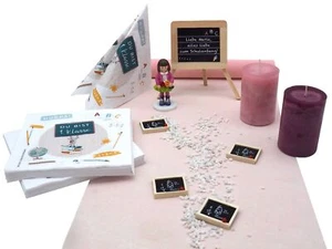 Einschulung Tischdeko Mädchen Schulanfang Rosa Tafel Servietten Deko SET - Bild 1 von 4