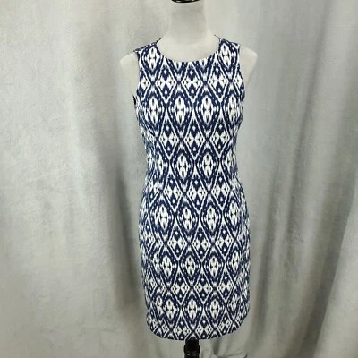 Anne Klein Dress Womens Size 6 Blue White Textured Lined Mini Shift Tank Dress Foto 1 de 4