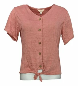 Weatherproof Vintage Women's Top Ladies' Tie Front Button Up Pink, Size S - Picture 1 of 3