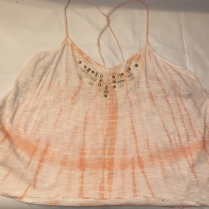 Volcom Dainty Babe Tank – Tie-Dye Orange White Women’s Size L – Boho Style - Picture 1 of 5
