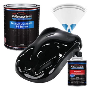 ProductionShop High Gloss Super Jet Black Acrylic Enamel Quart Kit, Auto Paint - Picture 1 of 1